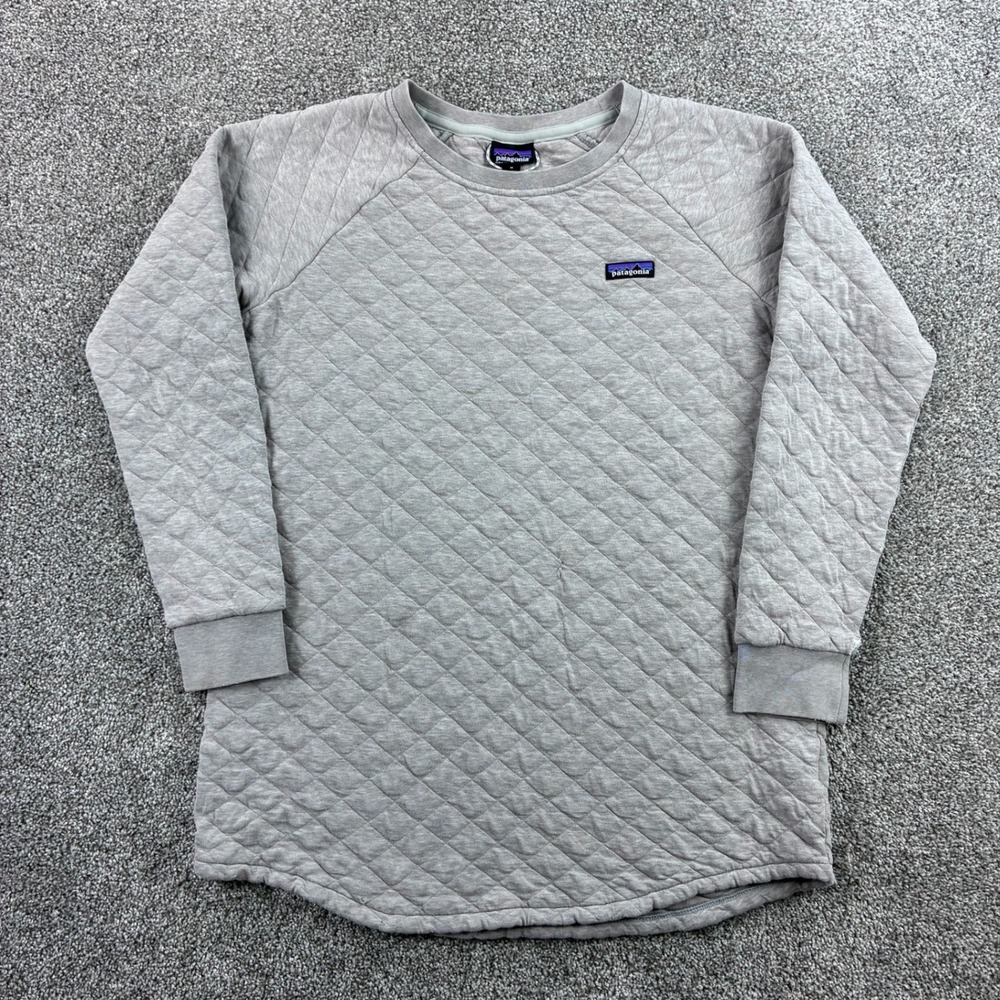 Patagonia Quilted Tunic Women's M Gray Organic Cotton Crewneck Sweatshirt 58515